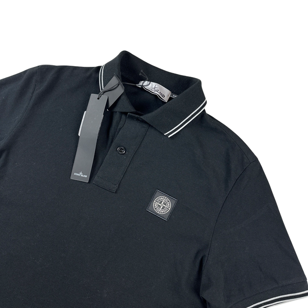 Stone Island 2023 Black Short Sleeved Polo Shirt - Small
