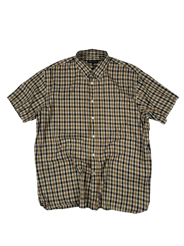 Aquascutum Classic Nova Checked Short Sleeve Shirt - XL