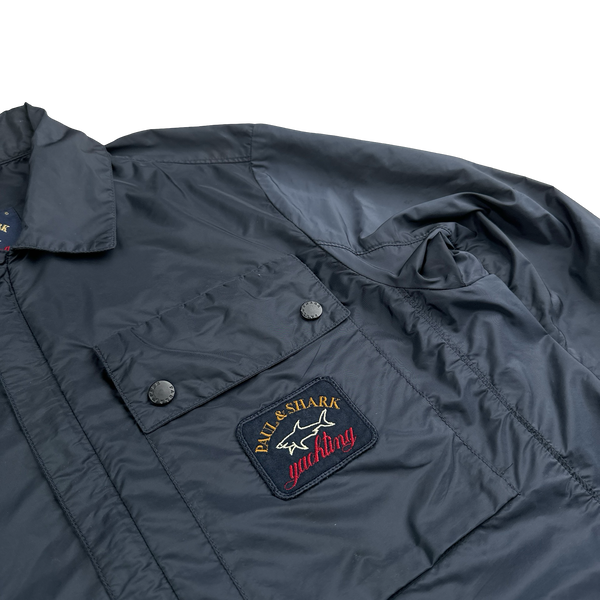 Paul And Shark Navy Nylon Zipped Overshirt - Small