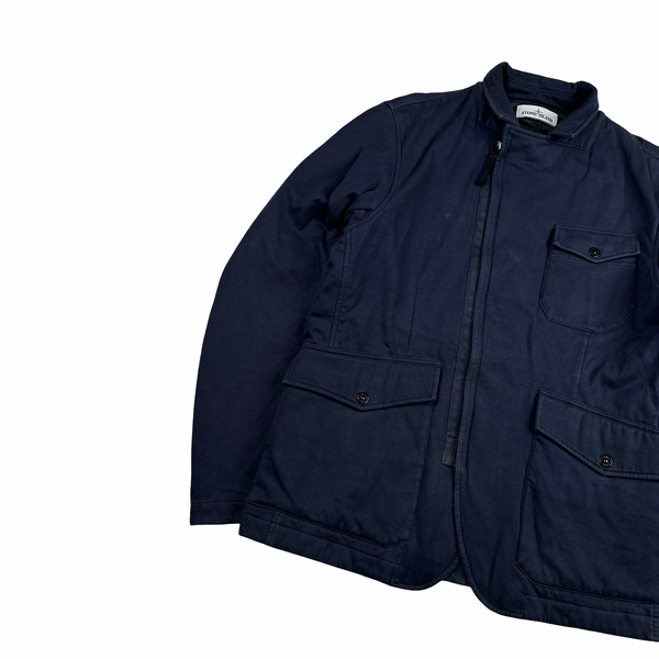 Stone Island 2016 Navy Quilted Multi Pocket Overshirt Jacket - Large