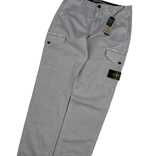 Stone Island 2024 Grey RE Fit T Cargo Trousers - 31"
