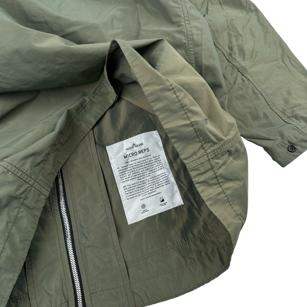 Stone Island 2021 Khaki Micro Reps Parka Jacket - Large