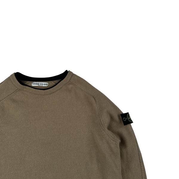 Stone Island 2005 Brown Wool Crewneck Jumper - Medium