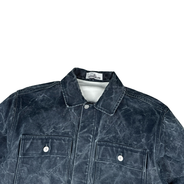 Stone Island Marina 2023 Marble Buttoned Denim Jacket - Small