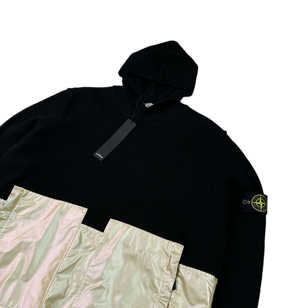 Stone Island 2018 Black Knit Iridescent Coating Tela Reflex Jumper - XL