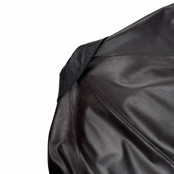 Louis Vuitton Vintage Leather Cashmere Liner Coat - Small