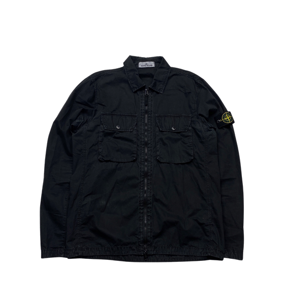 Stone Island 2021 Black Cotton Overshirt- Medium