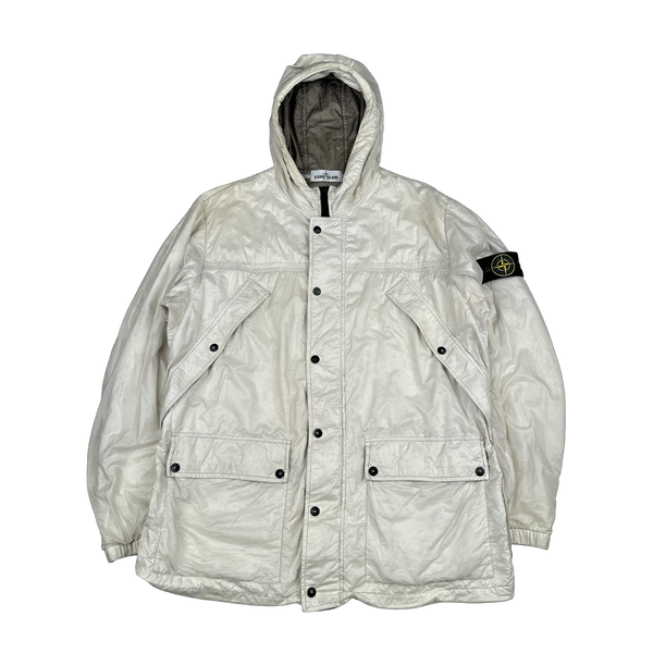 Stone Island 2013 White Micro Rip Stop 7 Den Tyveck Shield Jacket - XXL