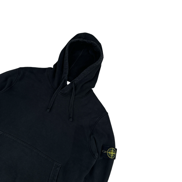 Stone Island 2020 Black Cotton Pullover Hoodie - Medium