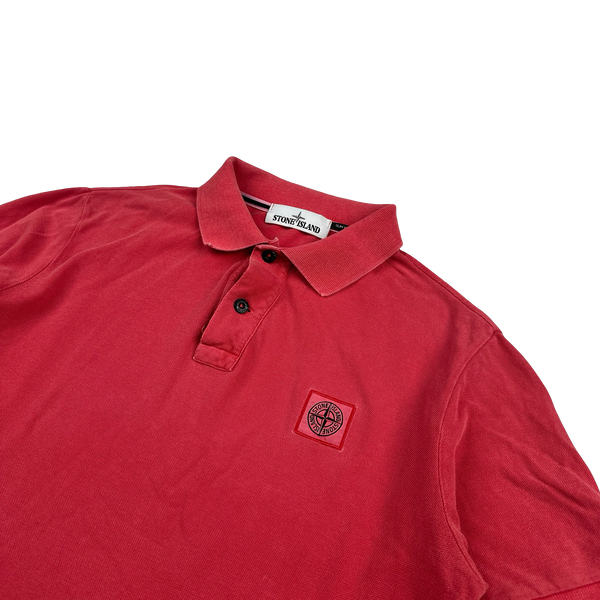Stone Island 2016 Red Slim Fit Polo Shirt - Medium