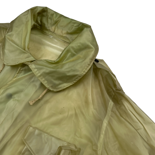 Stone Island 1980s PVC Archive Spellout Back Collared Jacket - 3XL