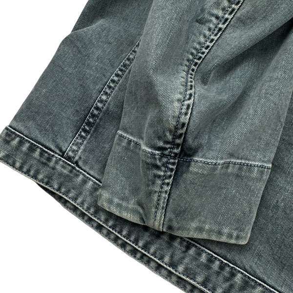 Stone Island 2018 Foam Resin Treated Denim Parka Jacket - Large