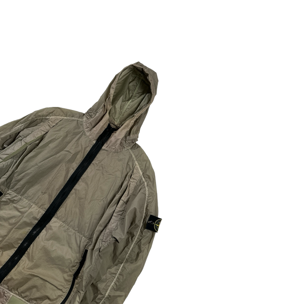 Stone Island 2019 Khaki Lamy Flock Hooded Jacket - Medium