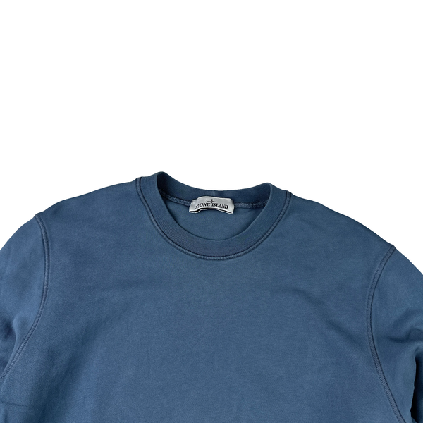 Stone Island 2024 Blue Cotton Crewneck Jumper - Large