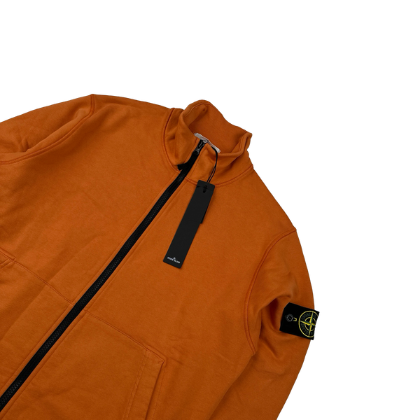 Stone Island 2023 Orange Cotton Zipped Track Jacket - Medium