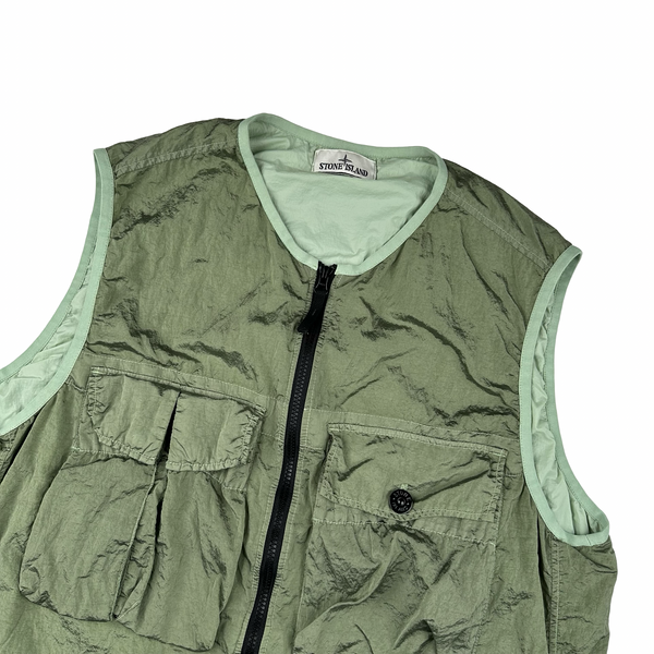 Stone Island 2023 Green Nylon Metal Econyl Regenerated Nylon Gilet - XL