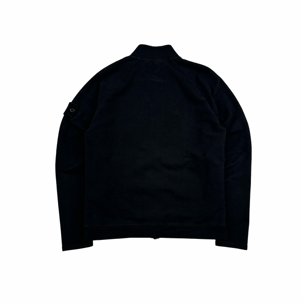 Stone Island 2017 Black Ghost Cotton Zip Up Jumper - Small