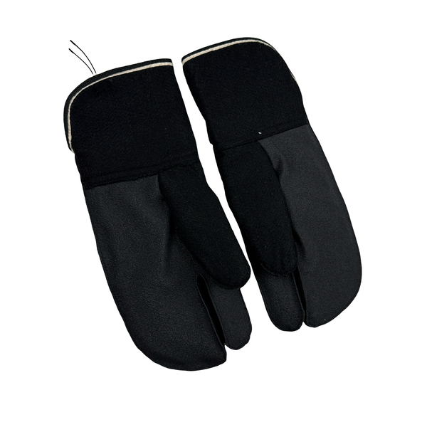 Stone Island Vintage Felted Wool White Lined Spellout Gloves