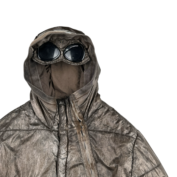 CP Company Brown Antic Silver Padded Goggle Jacket - 3XL