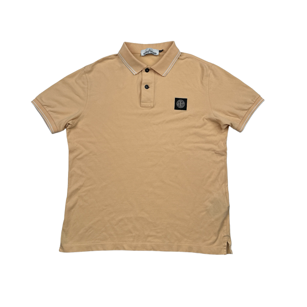 Stone Island 2018 Peach Cotton Polo Top - Medium