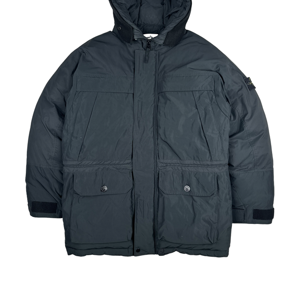 Stone Island 2020 Black Down Filled Micro Reps Jacket - Large