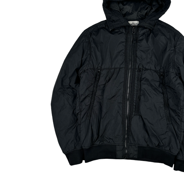 Stone Island 2019 Black Crinkle Reps NY Jacket - Large
