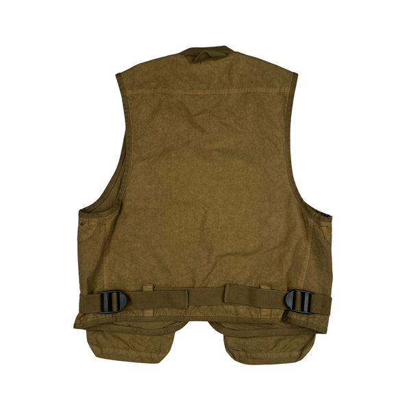 CP Company Brown Ba-Tic Waxed Cotton Utility Vest - Small