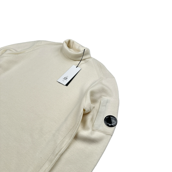 CP Company Beige Light Weight Roll Neck Jumper - XL