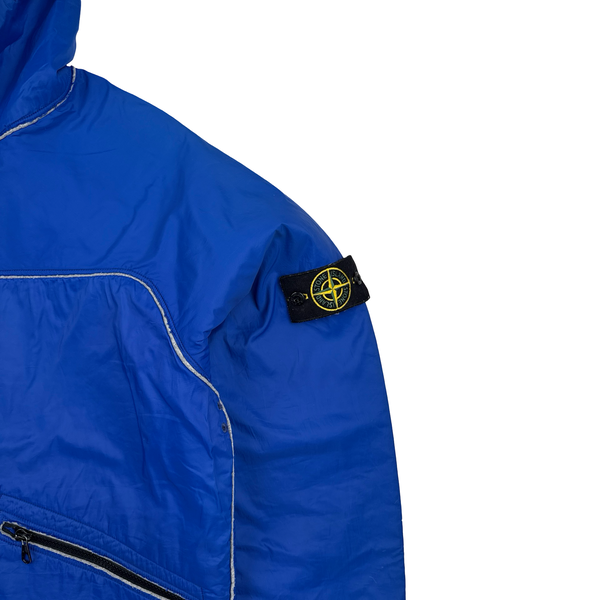 Stone Island 2003 Blue Wool Lined Nylon Shell Jacket - Medium