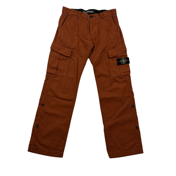 Stone Island 2011 Brushed Cotton Burnt Orange Cargo Trousers - 32"