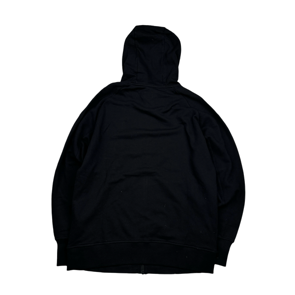 CP Company Black Cotton Goggle Hoodie - Large