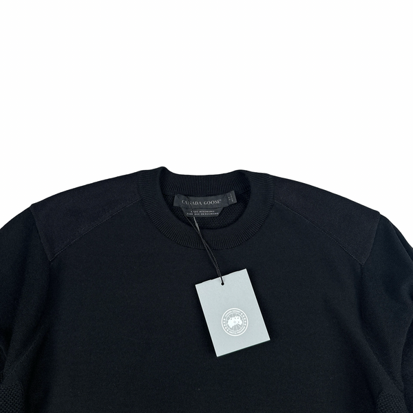 Canada Goose Black Knit Logo Crewneck Jumper - Small