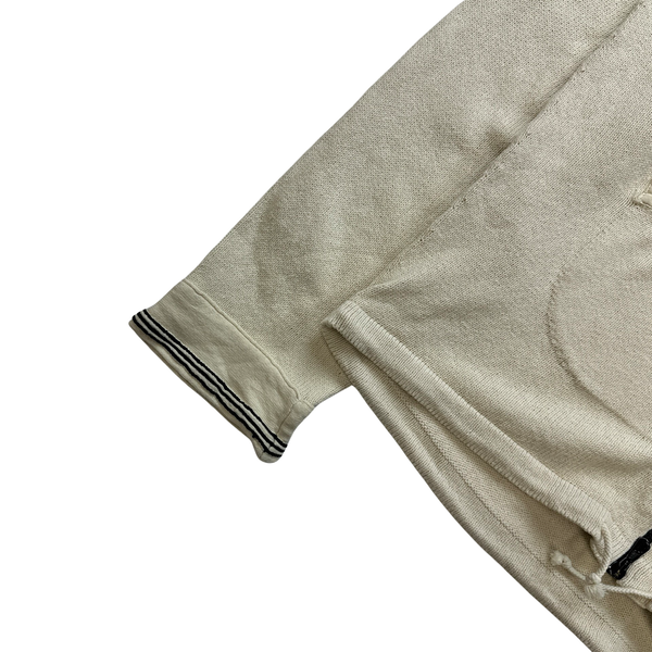 Stone Island Sand Knitted Cotton Hooded Zip Up Jumper - XL