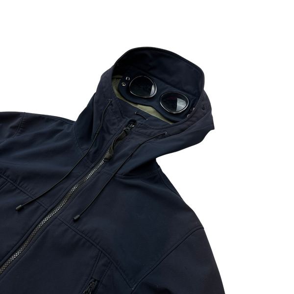 CP Company Navy Blue Soft Shell Goggle Jacket - Medium