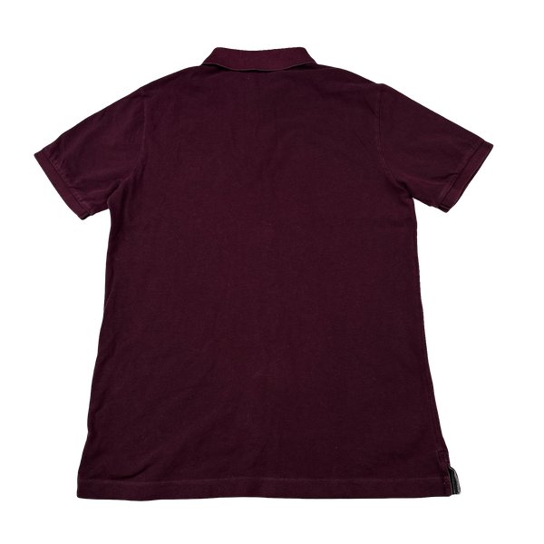 Stone Island Burgundy Cotton Polo Shirt - Large
