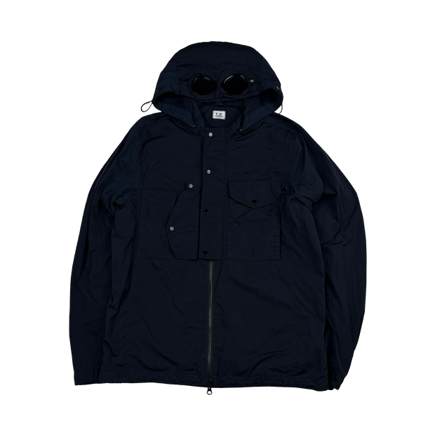 CP Company Navy Chrome Goggle Jacket - Medium