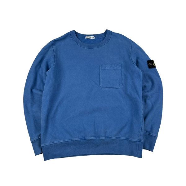 Stone Island Blue Chest Pocket Cotton 2011 Crewneck Jumper - XL