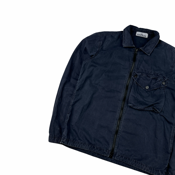 Stone Island 2021 Navy Cotton Overshirt - Small