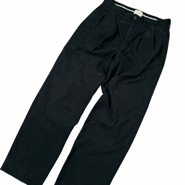 Aimi Leon Dore Black Pleated Cotton Trousers - 30"