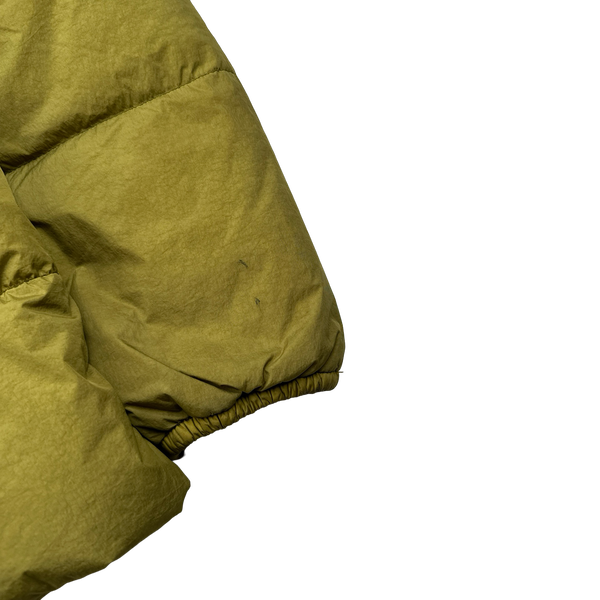 Stone Island 2019 Chartreuse Down Garment Dyed Crinkle Puffer Jacket - Small