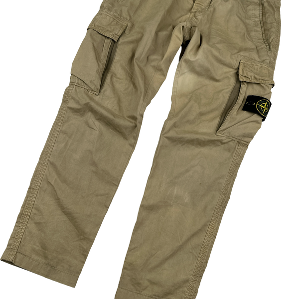 Stone Island Garment Dyed Beige Cargo Combat Trousers - Small