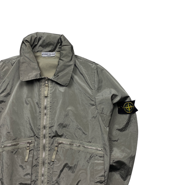 Stone Island 2008 Grey Archive Nylon Metal Bomber Jacket - Medium