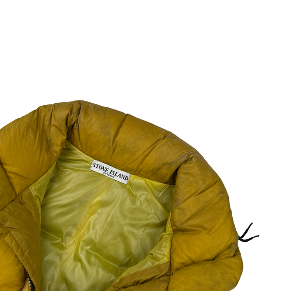 Stone Island 2010 Yellow Opaque Nylon Tela Down Gilet - Small