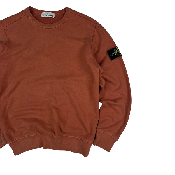 Stone Island 2019 Brick Red Cotton Crewneck - Small