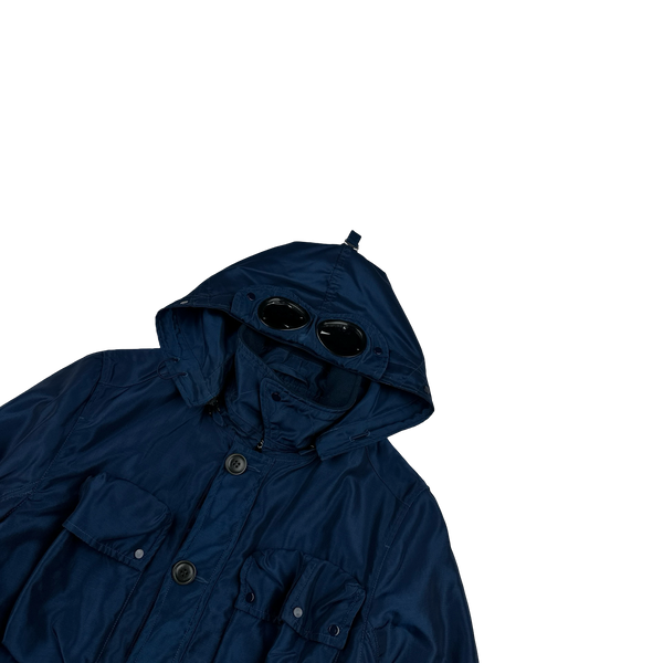 CP Company Blue Nysack Shimmer Multipocket Goggle Jacket - Small