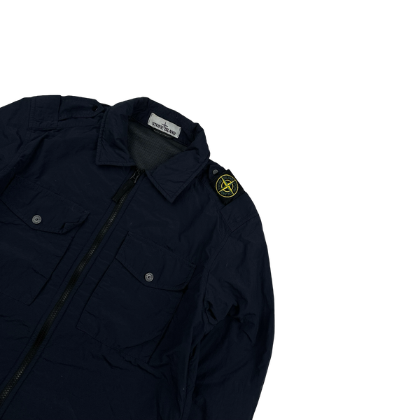 Stone Island 2020 Naslan Navy Double Chest Pocket Overshirt - Medium