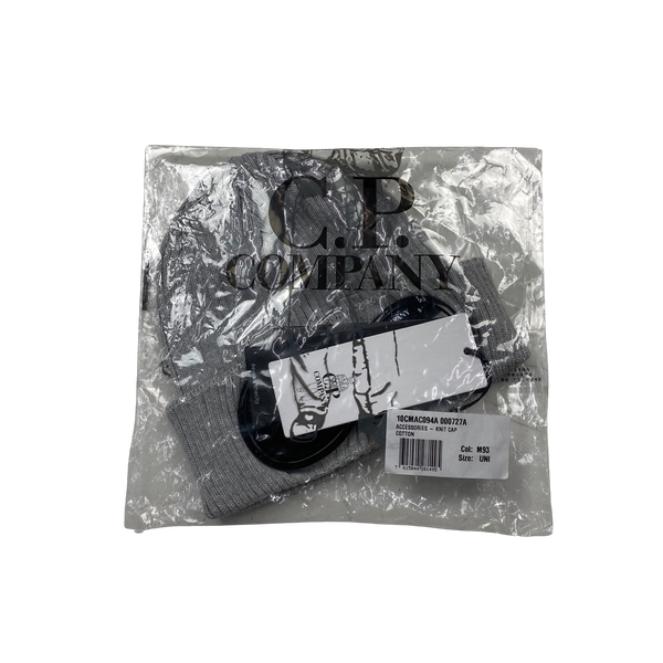 CP Company Grey Extra Fine Lightweight Merino Wool Goggle Beanie