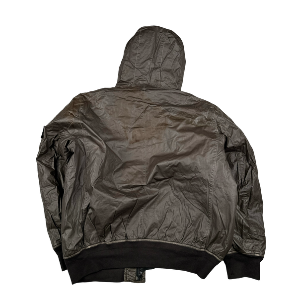 Stone Island 2011 Brown Mussola Gommata Hooded Jacket - 3XL