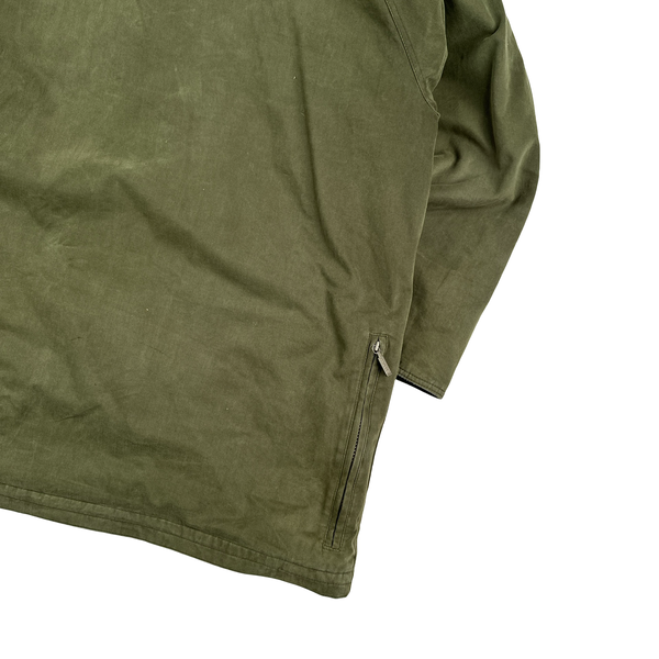 Barbour Olive Green Cotton Flannel Lined Boxy Fit Jacket - XL