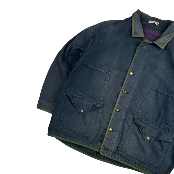 Stone Island 1987 Spellout Denim Carpenter Vintage Jacket - Large
